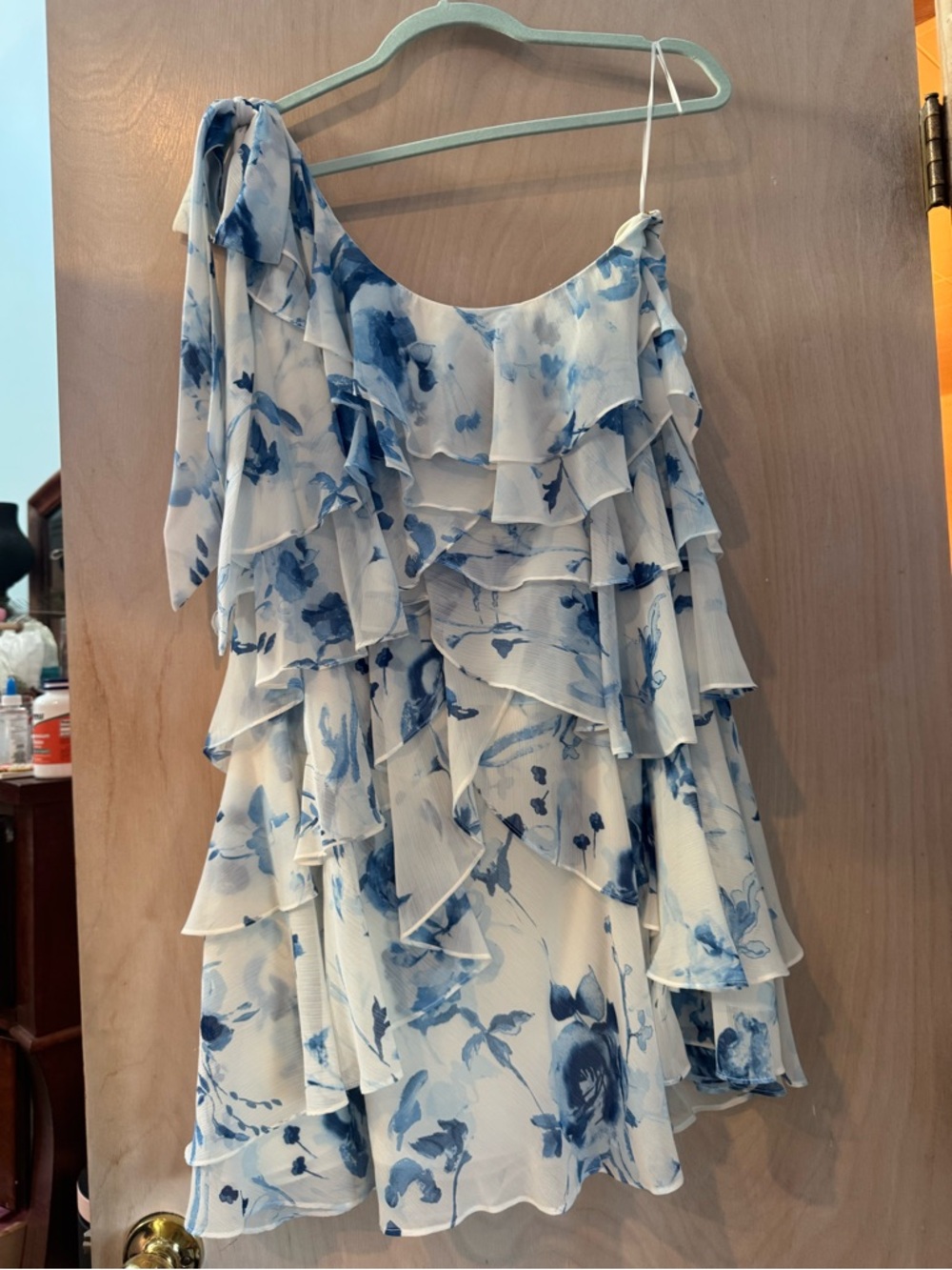Ralph Lauren Light Blue and Navy Floral Blouse
